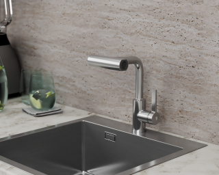 Смеситель для кухни с поворотной лейкой RUSH Tinos (TI3732-17)